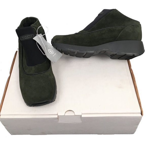 NEW Bogner Shearling Booties (Boots)!  US 7 Euro 38  Green With Bogner Emblem - Picture 1 of 2